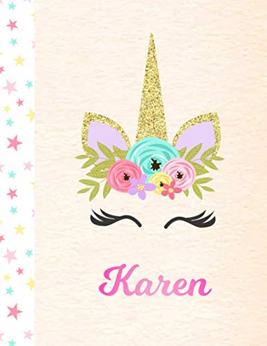 Karen: 2 Year Unicorn Daily & Weekly Planner (2021 & 2022) - Personalized Custom Pink First Name for Girls - 8.5 x 11 (104 Pages) - Learn to Plan Each Day & Week