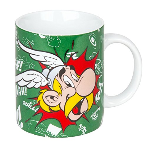 Könitz Kaffeebecher Asterix & Obelix Becher Asterix-Paff im Geschenkkarton Vaso, Porcelana, Multicolor, 11.5x8.2x9.4 cm