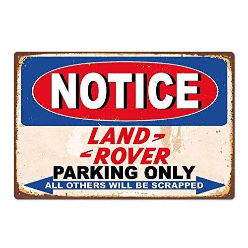 Land Rover Parking Only Póster de Pared Metal Creativo Placa Decorativa Cartel de Chapa Placas Vintage Decoración Pared Arte para Carretera Bar Café Tienda