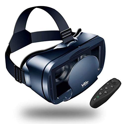LEHONG - Auriculares de realidad virtual, gafas 3D VR con Bluetooth, mando a distancia, compatible con todos los smartphones con Android 5.0 a 7.0.