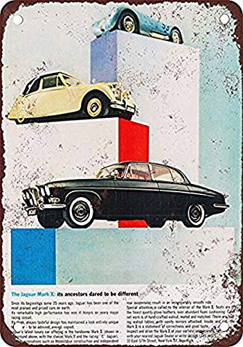 Letrero de metal de 25,4 x 35,5 cm de aluminio de 1962 Jaguar Mark X Iron Art Painting Tin Sign Vintage Decoración de pared para Cafe Bar Pub Home Beer Decor Crafts Retro Vintage Sign