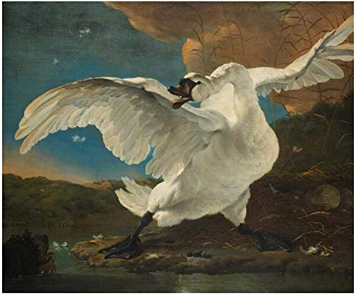 Lienzos De Fotos 60x90cm Sin Marco Famoso El cisne amenazado de Jan Asselijn, carteles e impresiones de arte de pared para la decoración del hogar