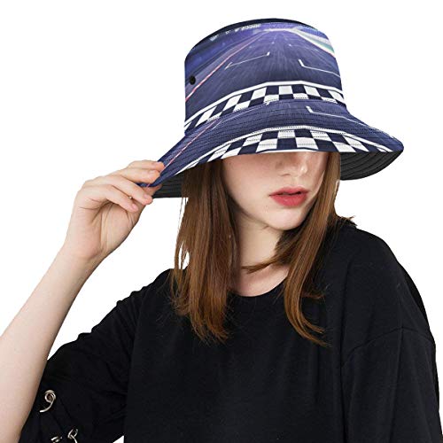 Linda del Sombrero del Cubo Enmascarado Movimiento del Coche de Carreras de Pista Unisex del Verano Pesca Sol Tapa de Cubo Sombreros para el Deporte Adolescentes Mujeres Pescador Casquillo a