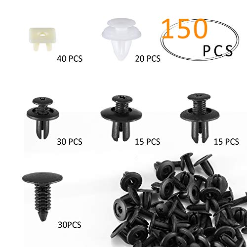 Madholly 150PCS Clips de fijación para automóviles, especificaciones universales y diferentes Soportes de la puerta Soportes de topes para (6 Especificaciones)