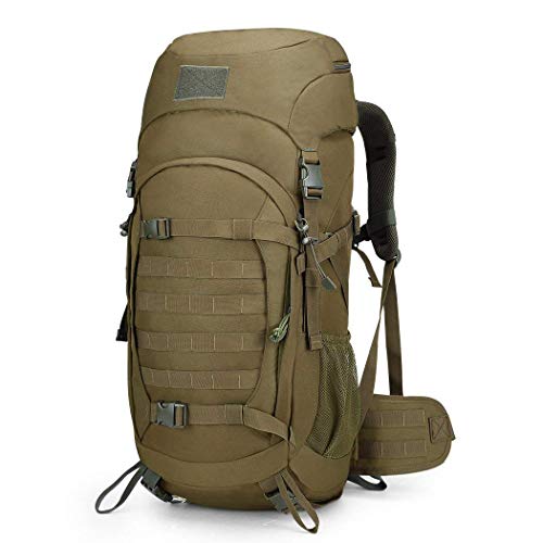 Mardingtop 50L/60L Mochila Táctica Militar Mochilas de Asalto MOLLE de Gran Capacidad Bolsa de Emergencia para Montañismo, Senderismo, Acampada, Caza y Actividad al Aire Libre (Caqui)