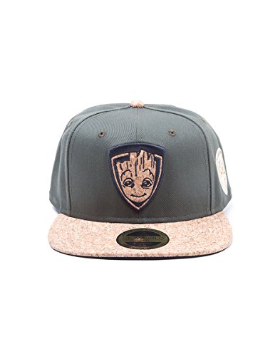 Meroncourt Marvel Comics Guardians of The Galaxy Vol. 2 Character Snapback Baseball Cap, One Size, Dark Cork Gorra de bisbol, Grey (Groot), Talla única Unisex Adulto