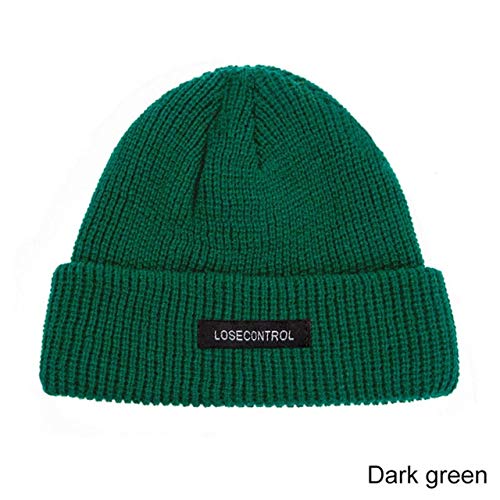 Moda Gorro de Invierno de Punto de Costilla con puños de melón Sombrero de Calavera sólida Gorro de esquí para Hombre Gorro de Lana para Mujer Gorro cálido Gorras -15