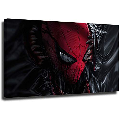 Moderno lienzo de pintura para pared con diseño de veneno en Spiderman, Giclée lienzo impreso para decoración del hogar 61 x 45 cm