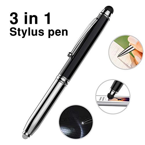 MoKo 3-en-1 Lápiz Táctil Capacitiva Universal, Digitales Bolígrafo Stylus Pen con LED Luz para Apple iPad, iPhone, Kindle, Samsung Galaxy, Teléfonos, Tableta, Toda la Dispositivo de Pantalla Táctil