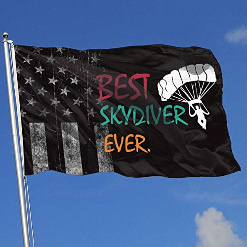 N / A Bandera De Brisa,Premium Bandera De Jardín,Banderas Pirata,Banderas Decorativas Estacionales,Bandera Americana Gastada Mejor Paracaidista Sky Skiver 3X5 Ft Flag