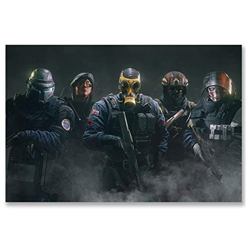 NO BRAND Rainbow Six Siege Poster para HD Seda Lienzo Carteles Decoración Pintura Juego Imagen para Dormitorio Wall Art Prints Decoración para el hogar-50x150cm Sin Marco