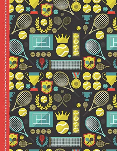 Notebook: Tennis Pattern Cover Design / College Ruled 8.5x11 Letter Size / 120 Blank Lined Pages for School / Work / Journaling / Writing / Note Taking