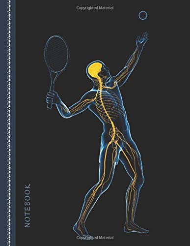 Notebook: Tennis Player Xray Skeleton Cover Design / College Ruled 8.5x11 Letter Size / 120 Blank Lined Pages for School / Work / Journaling / Writing / Note Taking