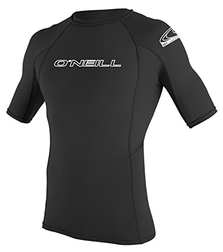 O´Neill Wetsuits Basic Skins S/S Crew Camiseta acuática de Manga Corta para Hombre, Hombre, Basic Skins S/S Crew, Negro, Medium