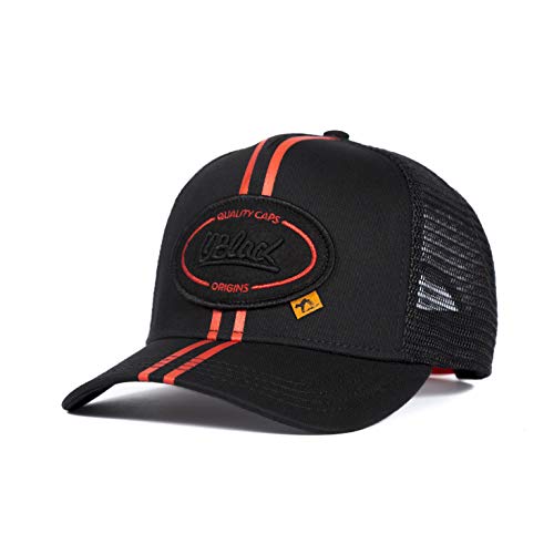 Oblack Gorras de Hombre Origins Way Red Gorras Mujer Roja Beisbol Ajustable con Visera y Rejilla Negra - Gorra Trucker