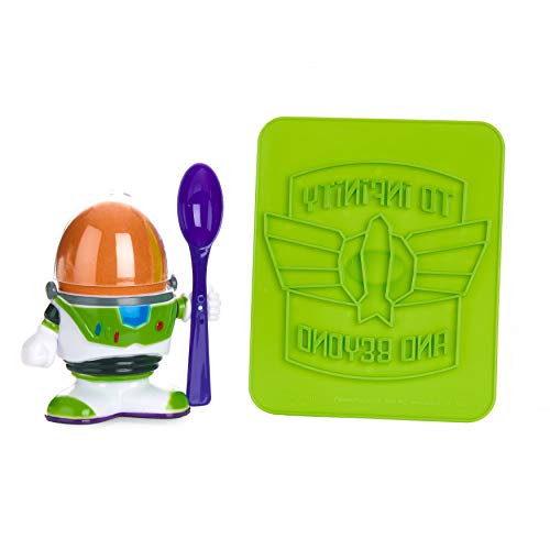 Paladone Toy Story Buzz Lightyear Huevera, Cuchara y Cortador de Tostadas, Juego de Desayuno Divertido para niños | Viste Huevos Duros | To Infinity & Beyond, Multicolor, 13 x 25 x 31 cm