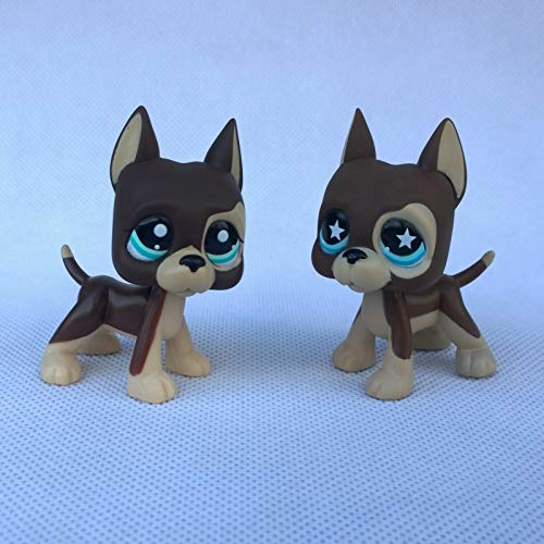 Pet Shop 2pcs/Lot Littlest LPS Brown Great Dane Dog Puppy