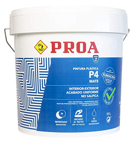 Pintura plástica interior-exterior mate P4, Gran cubrición, Paredes Techos Fachadas 23 KG