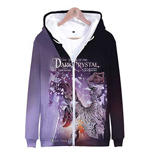 PLMNK The Dark Crystal 3D de Dibujos Animados Anime Sudadera con Cremallera Sudadera con Capucha suéter XS