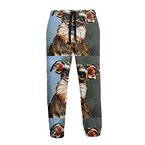 QUEMIN Schnauzer Miniatura Pantalones Deportivos con Estampado Unisex Pantalones Deportivos Casuales Pantalones gráficos Pantalones Deportivos con cordón