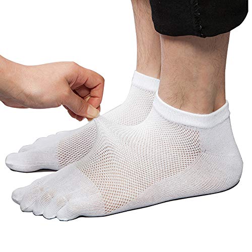 REKYO 5 Pares Hombres Toe Calcetines Cinco Dedos Calcetines De Algodón Suave Y Transpirable Bajo Corte Calcetines Para Hombres