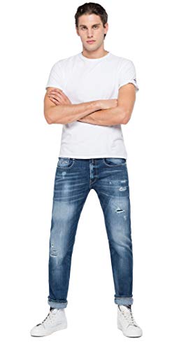 REPLAY Anbass Jeans, 9 Azul Mediano, 34W x 32L para Hombre