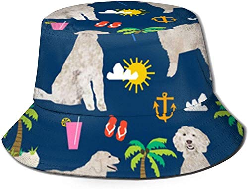 Romance-and-Beauty Golden Retriever Beach Summer Dog Print Bucket Hat Pescador Pesca Gorra para el Sol para Mujeres Viajes-Negro-Talla única