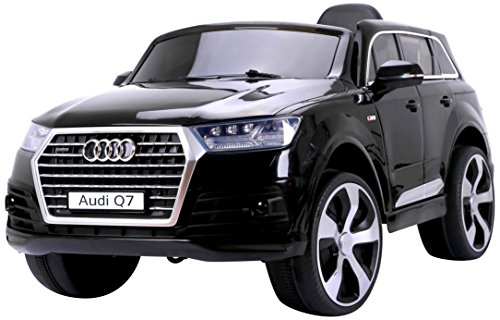 RunRunToys eléctrico Coche Audi Q7 de 12V con Licencia Oficial, Dos Motores y Control Remoto, Color Negro (Herrajes Multimec 4015)