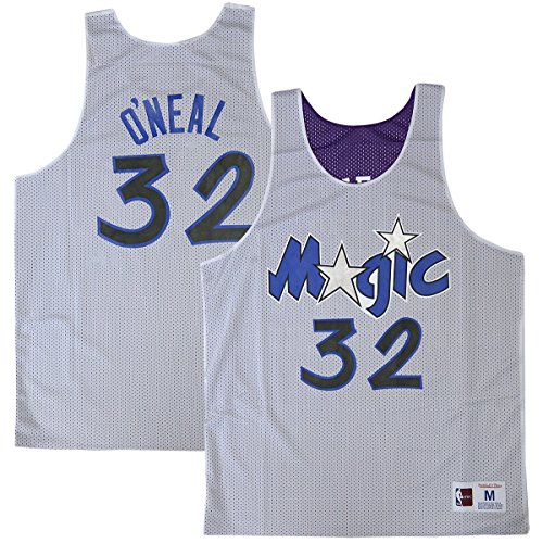 Shaquille O'Neal #32 Orlando Magic 1995 All Star Game - Camiseta de tirantes de malla reversible, Large, Blanco