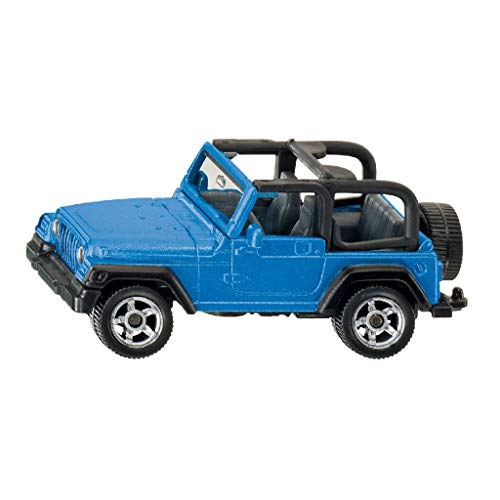 SIKU 1342, Jeep Wrangler, Metal/Plástico, Azul, Vehículo de juguete para niños, Enganche para remolque