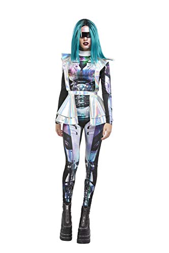 Smiffys Metallic Space Alien Costume Disfraz de extranjero metálico, multicolor, M-UK Size 12-14 (63004M)