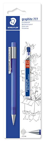 STAEDTLER 7775SBK25D - Portaminas Graphite 777 de 0.5 mm con tubo minas. Presentación blister, transparente