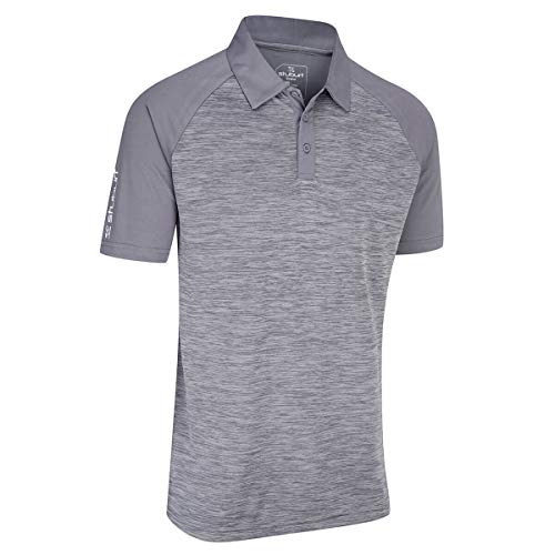 Stuburt Golf SBTS1079 Evolve Milby - Polo de Golf Transpirable y elástico, Hombre, SBTS1079_Storm_L, Tormenta, L