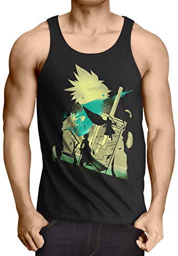 style3 VII Fantasy Battle Camiseta de Tirantes para Hombre Tank Top T-Shirt Avalanche Sephiroth PS iOS japón, Talla:M