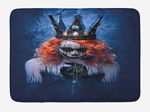 Súper Suave Alfombra Antideslizante Reina de la Muerte Scary Body Art Halloween Evil Face Bizarre Make up Zombie Piso Baño Alfombra Lavable a Máquina-80 X60 cm