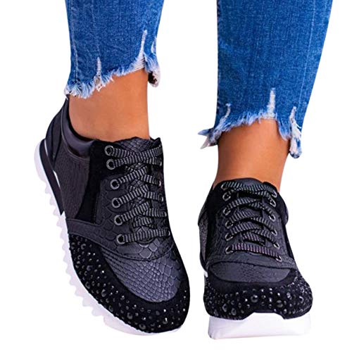 Syfinee Womens Sneakers Comfortable Sneakers for Women Elegant Orthopedic Comfortable Shoes Crystal Rhinestone Women Casual Running Sports Shoes Sneakers