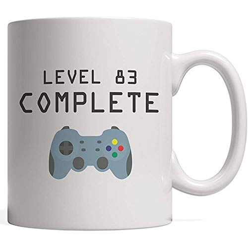 Taza de café completa de nivel 83-¡Genial regalo para juegos de Geek para ochenta y tres años amantes de los videojuegos para celebrar su feliz cumpleaños número 83 como un logro desbloqueado! Con con