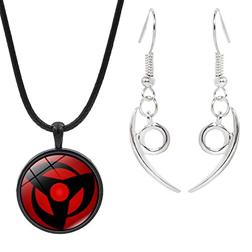 Teblacker Naruto Juego de regalo – Collar Naruto y pendientes Naruto Orochimaru Cosplay Pendientes de aro de aleación (tipo 4)