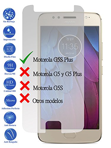 Todotumovil Protector de Pantalla Motorola Moto G5S Plus 4G 5.5 de Cristal Templado Vidrio 9H para movil
