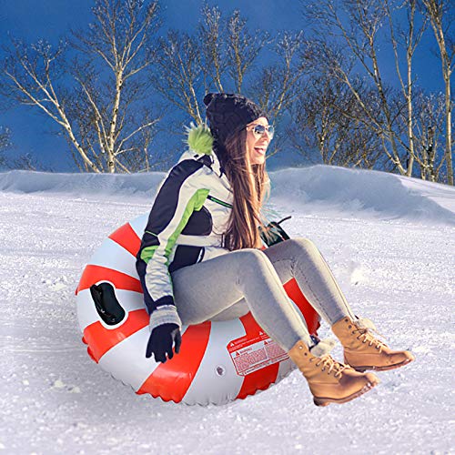 Tubo De NeumáTico De Trineo De Nieve De Pvc Con Anillo De Esquí Para NiñOs Y Adultos, CojíN De Esquí, Deportes Al Aire Libre Con Mango