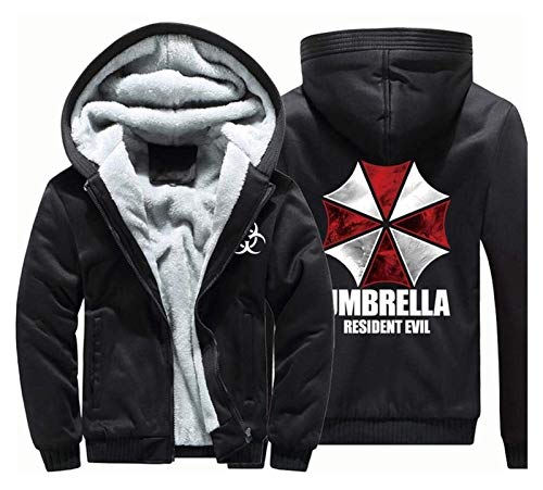 Unisex PullOvercasual Sweatshirt- Resident Evil Print Casual Winter Sudaderas con Capucha Chaquetas con Capucha Cálido Zip de Manga Larga Sudadera Gran Regalo (Color : A, Size : XL)