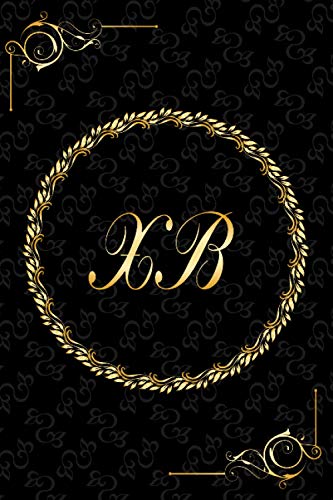 XB: Golden Monogrammed Letters, Executive Personalized Journal With Two Letters Initials, Designer Professional Cover, Perfect Unique Gift