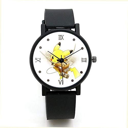 XINQIANG Reloj Pokémon para Estudiantes Pokemon Pikachu Anime Cartoon Watch Pokémon Fashion Baby Pokémon Hombres y Mujeres Pikachu