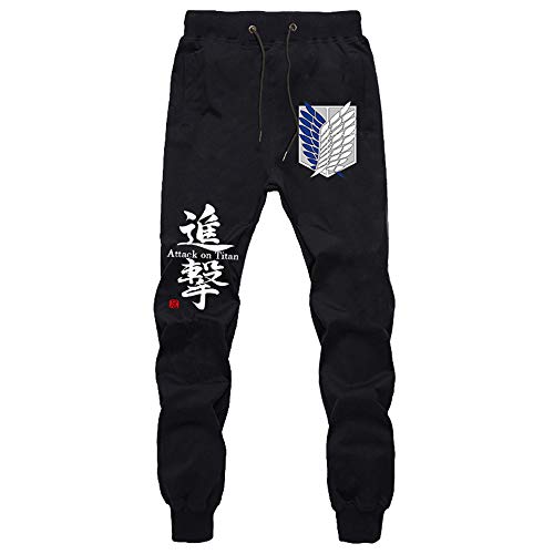 XLMYEN Anime Attack on Titan Pantalones Deportivos para Unisexo Pantalones Jogger Pantalones Casuales con Bolsillos Dobles