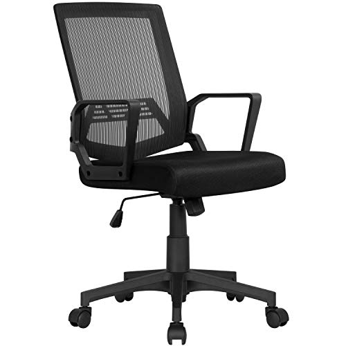 Yaheetech Silla de Oficina Silla Malla Silla Giratoria para Trabajo Altura Ajustable Silla Escritorio