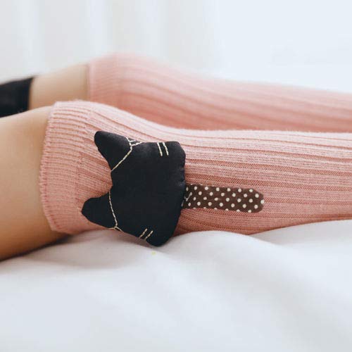 YEESEU Niño niños Stocking bebés Conejo sólido de Color de algodón Suave y cálida Gato de la Flor de la Estrella Fresa Apliques otoño Invierno Medias Ropa de Abrigo (Color : Pink, Size : 0 1T)