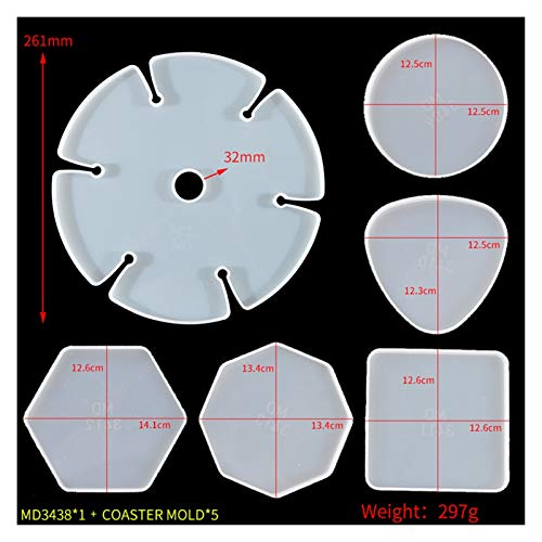 YLJY Moho epoxi Flor Circular Marco de Vino Molde Six-Slot Mirror Cristal Molde de Goteo de Silicona Resina de Silicona (Size : Six Slot Wine Rack Combination 4)