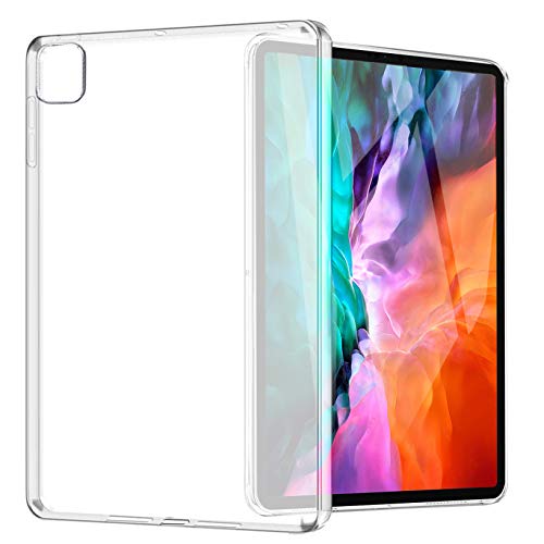 Yoowei Funda compatible con iPad Pro de 12,9 pulgadas (4ª generación, modelo 2020), funda trasera translúcida de TPU flexible, silicona ultra fina y ligera