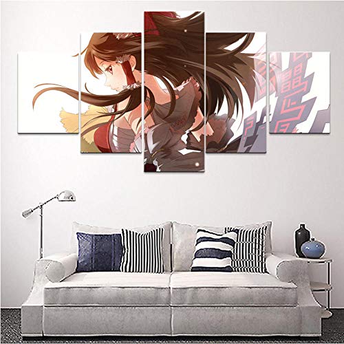 YOPLLL 5 Piezas Lienzo Grandes XXL Murales Pared Hogar Pasillo Decor Arte Pared Abstracto HD Impresión Foto Animación Desire Revenge 150X 80 Cm(Enmarcado)