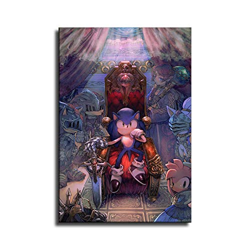 YuHui Póster de Sonic y el caballero negro y arte de pared, impresión moderna para decoración de dormitorio familiar